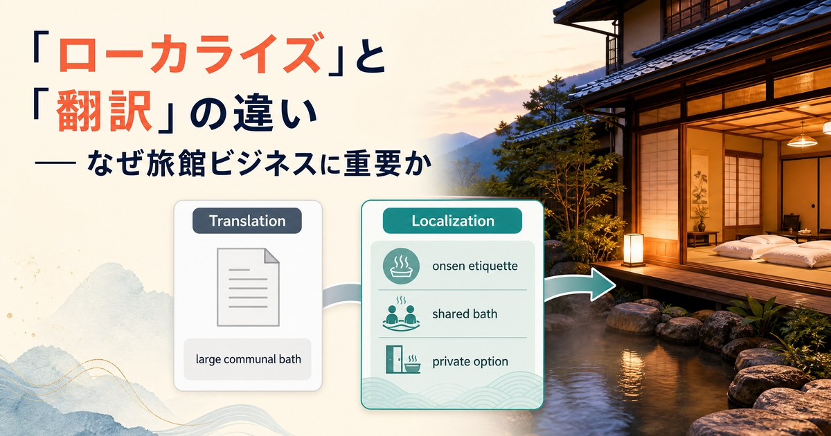 「ローカライズ」と「翻訳」の違い — なぜ旅館ビジネスに重要かのカバー画像