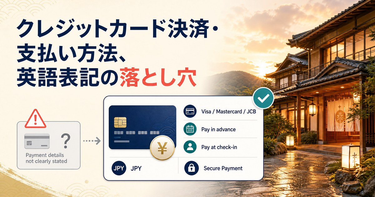 クレジットカード決済・支払い方法、英語表記の落とし穴のカバー画像