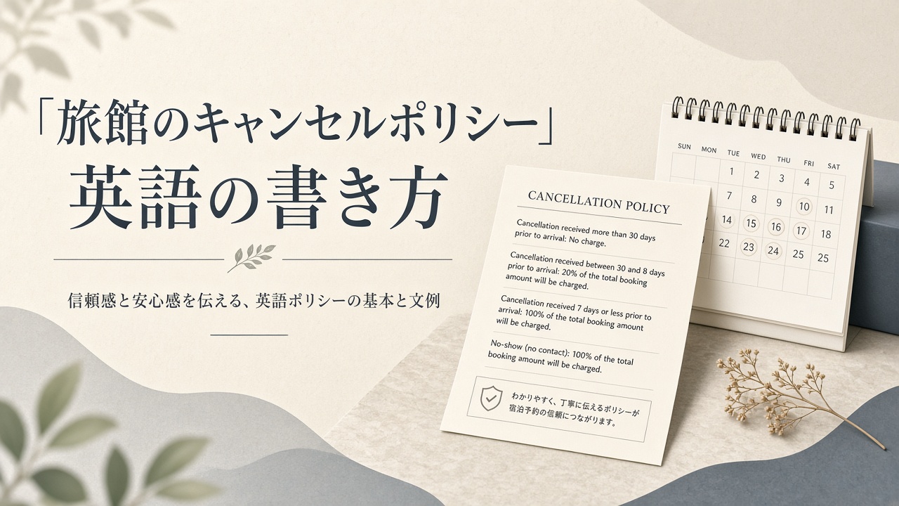旅館のキャンセルポリシー英語の書き方