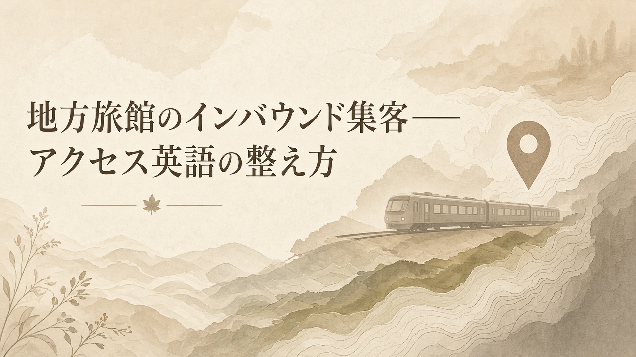 地方旅館のインバウンド集客——アクセス英語の整え方