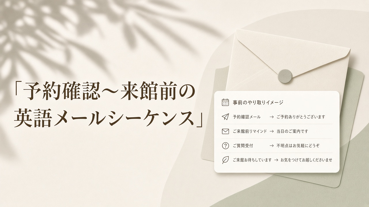 予約確認〜来館前の英語メールシーケンス