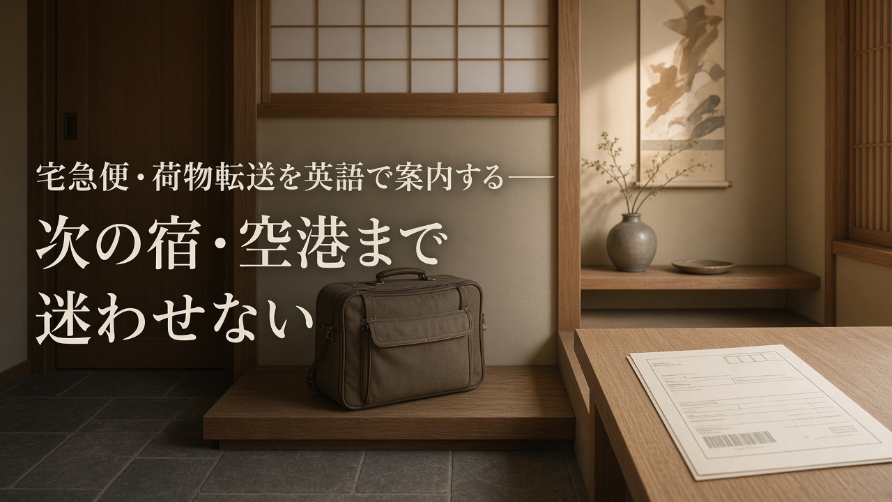 宅急便・荷物転送を英語で案内する——次の宿・空港まで迷わせない