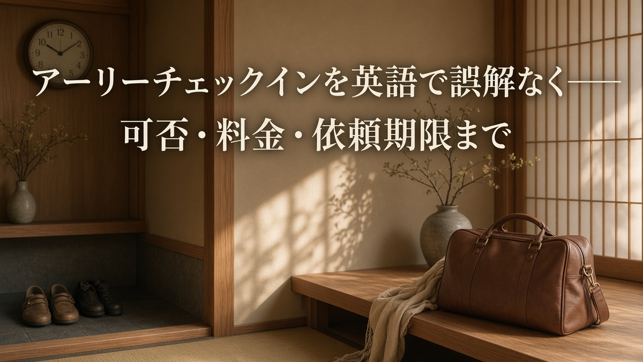 アーリーチェックインを英語で誤解なく——可否・料金・依頼期限まで